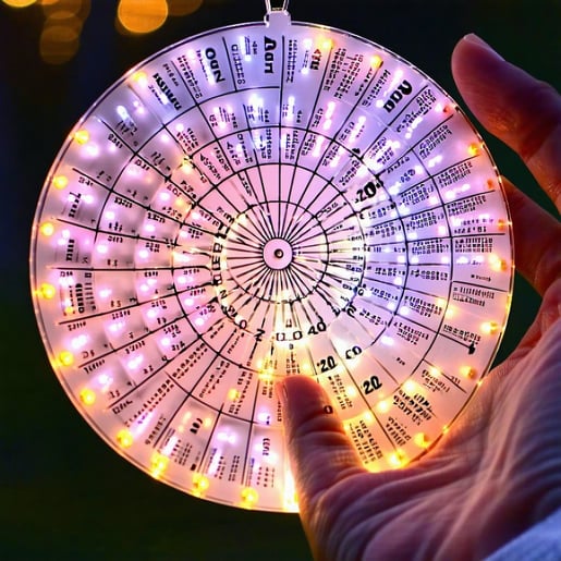 The circular calendar resembling a vibrant wheel of life is adorned with tasks that shimmer softly each one glowing in varying intensities to signify their importance As a delicate hand moves gracefully across the surface it meticulously organizes th