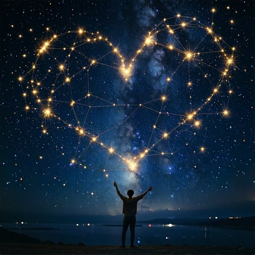 The constellation map unfolds across a dark canvas with countless stars shimmering like tiny diamonds scattered in the vastness of the night sky Delicate golden threads weave through the celestial bodies intricately linking them to form a striking sy-1